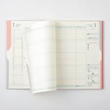 Kampanyalı Midori Çift Programlı  B6 Aylık Blok Pembe │Defter/Günlük Günlük- Ajanda