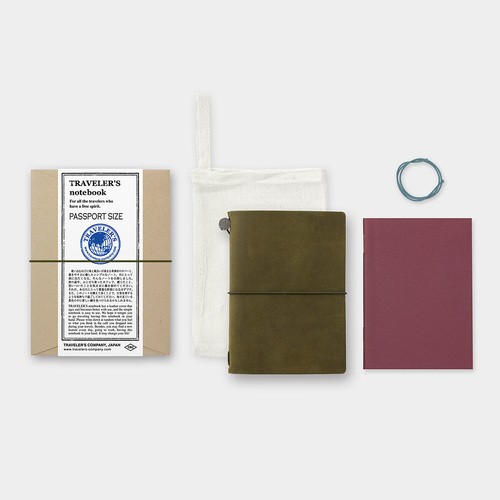 Traveler's Company Notebook  Pasaport Size - Deri Seyahat Defteri - olive