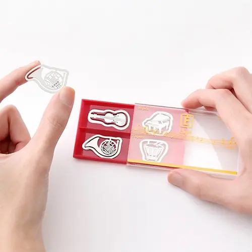 Midori Etching Clips Stationery Pattern Ataç Klips - Müzik Aleti