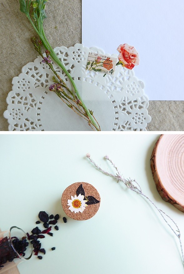 Kore Suatelier Sticker Çıkartma - 1045 vintage flower