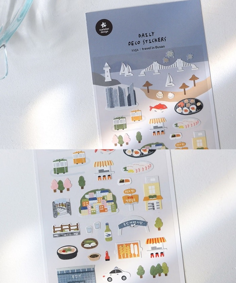  Kore Suatelier Design Sticker Çıkartma - 1151 travel in Busan