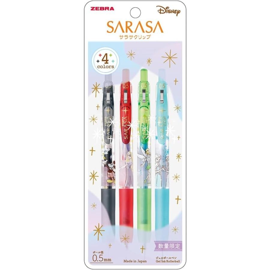 Zebra Sarasa  Disney Klip Limited Edition 0.5 Disney/Fantasy 4 Renkli Set (siyah kırmızı yeşil mavi)