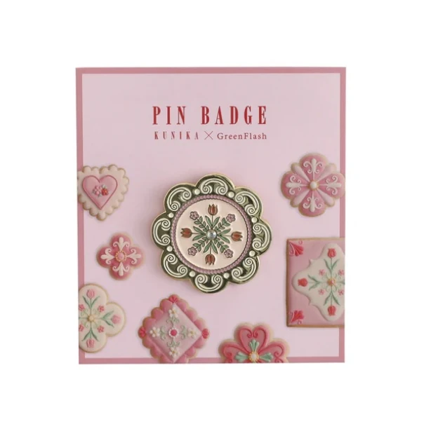 Green Flash & Kunika  Pin Padge Rozet - Pembe