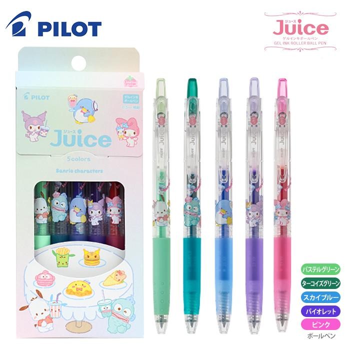 Pilot Sanrio Karakterler Pilot Juice Jel Mürekkep Tükenmez Kalem Seti 5'li Yeşil, Mavi, Pembe, Mor, Açık Yeşil