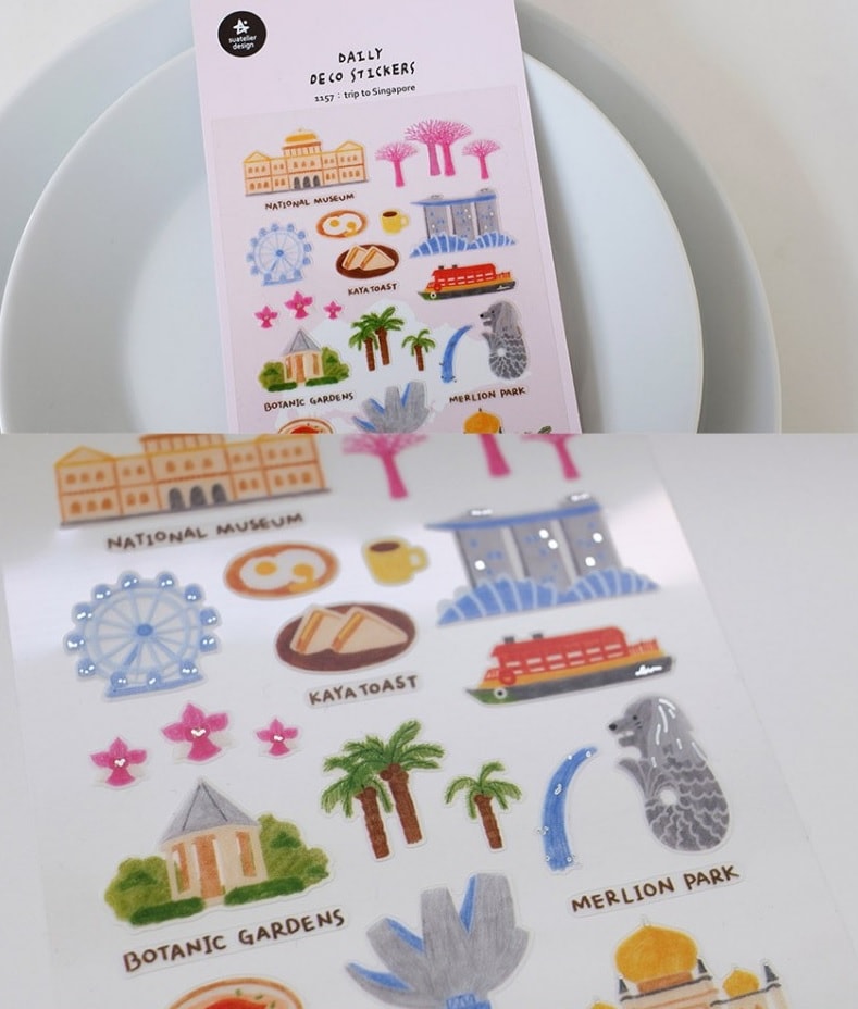 Kore Suatelier Design Sticker Çıkartma - 1157 trip to Singapore