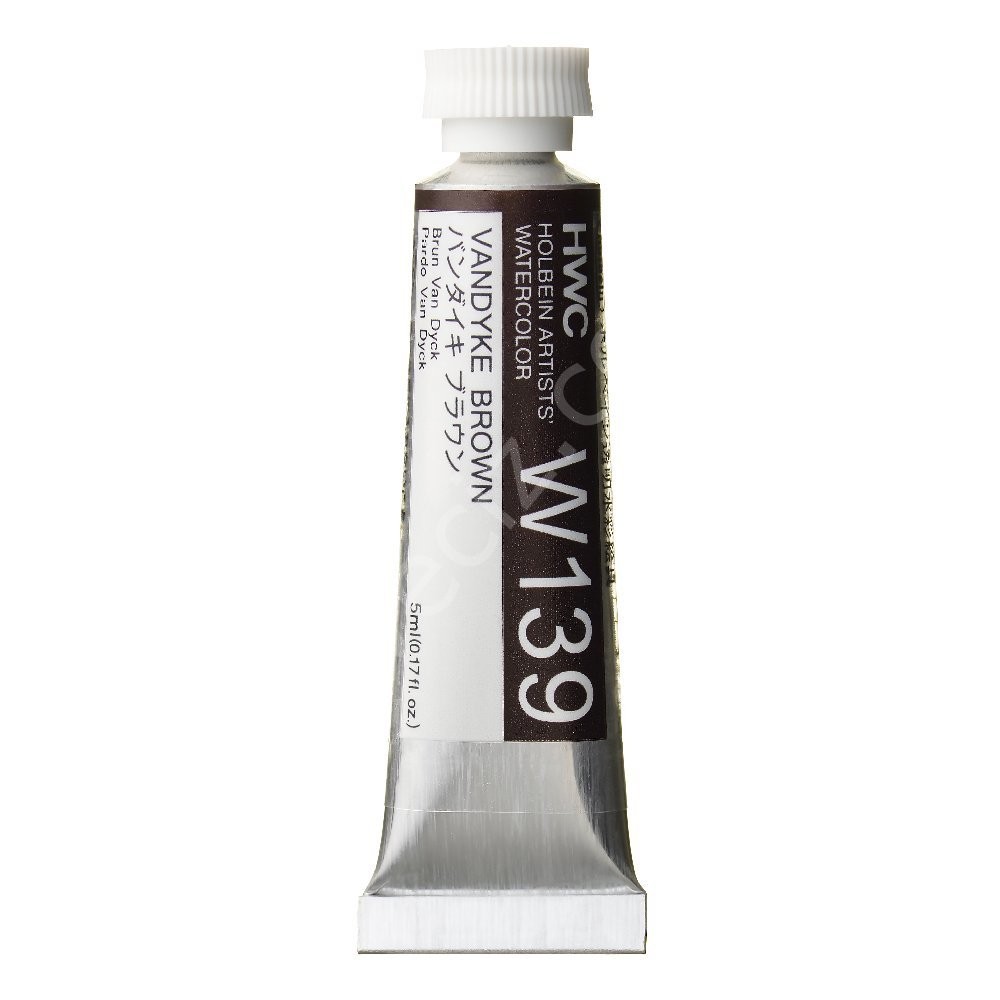Holbein Profesyonel Tüp Şeffaf Suluboya 5 ml Vandyke Brown  W139 (A Serisi)
