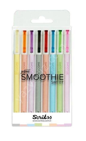 Scrikss Smoothie 8'li Pastel renkler Jel Kalem Seti