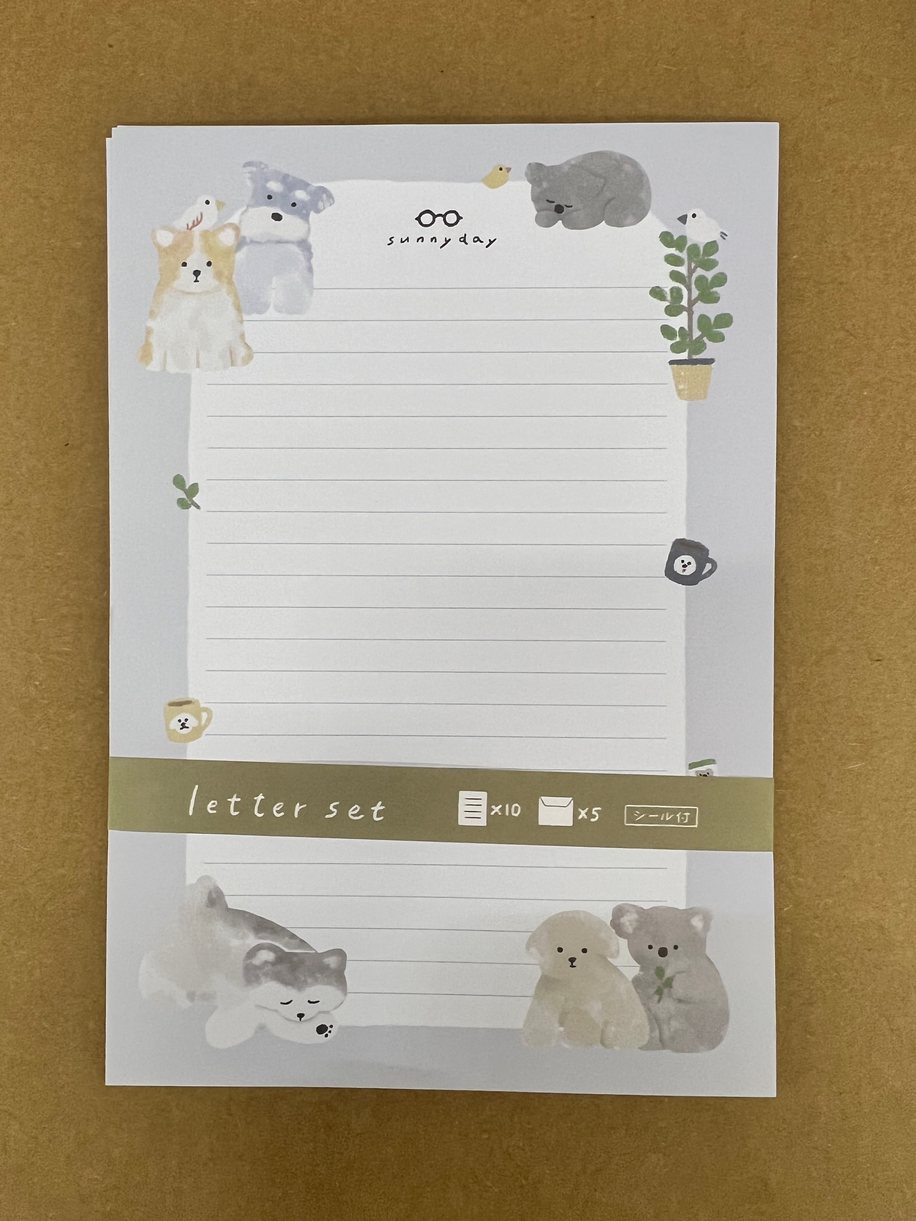 Mektup Seti Koala-Köpek Desen (10 kağıt - 5 Zarf)