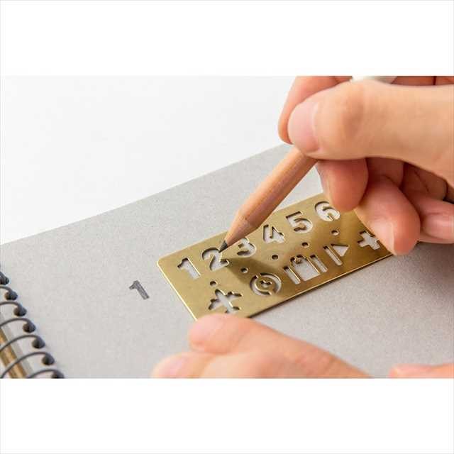 Traveler's Company Brass Template Bookmark Number - Pirinç Şablon
