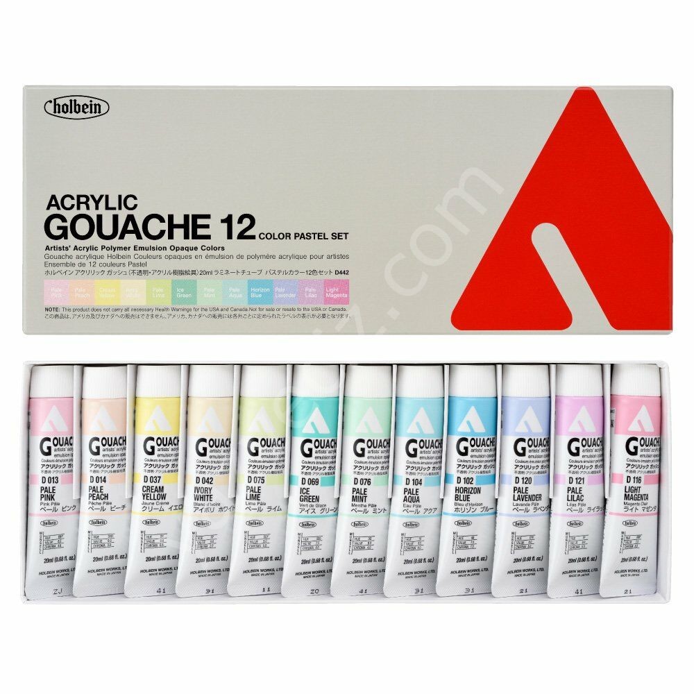 Akrilik guaj 20ml D442 pastel renk 12 renk seti