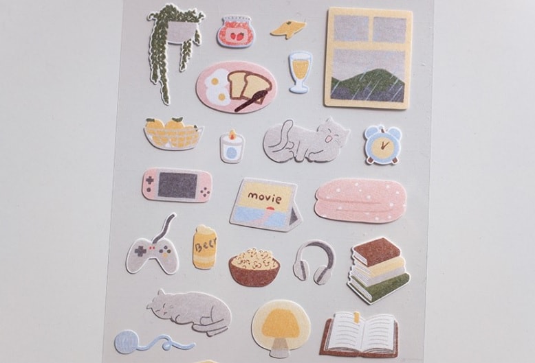  Kore Suatelier Design Sticker Çıkartma - 1171 lazy sunday