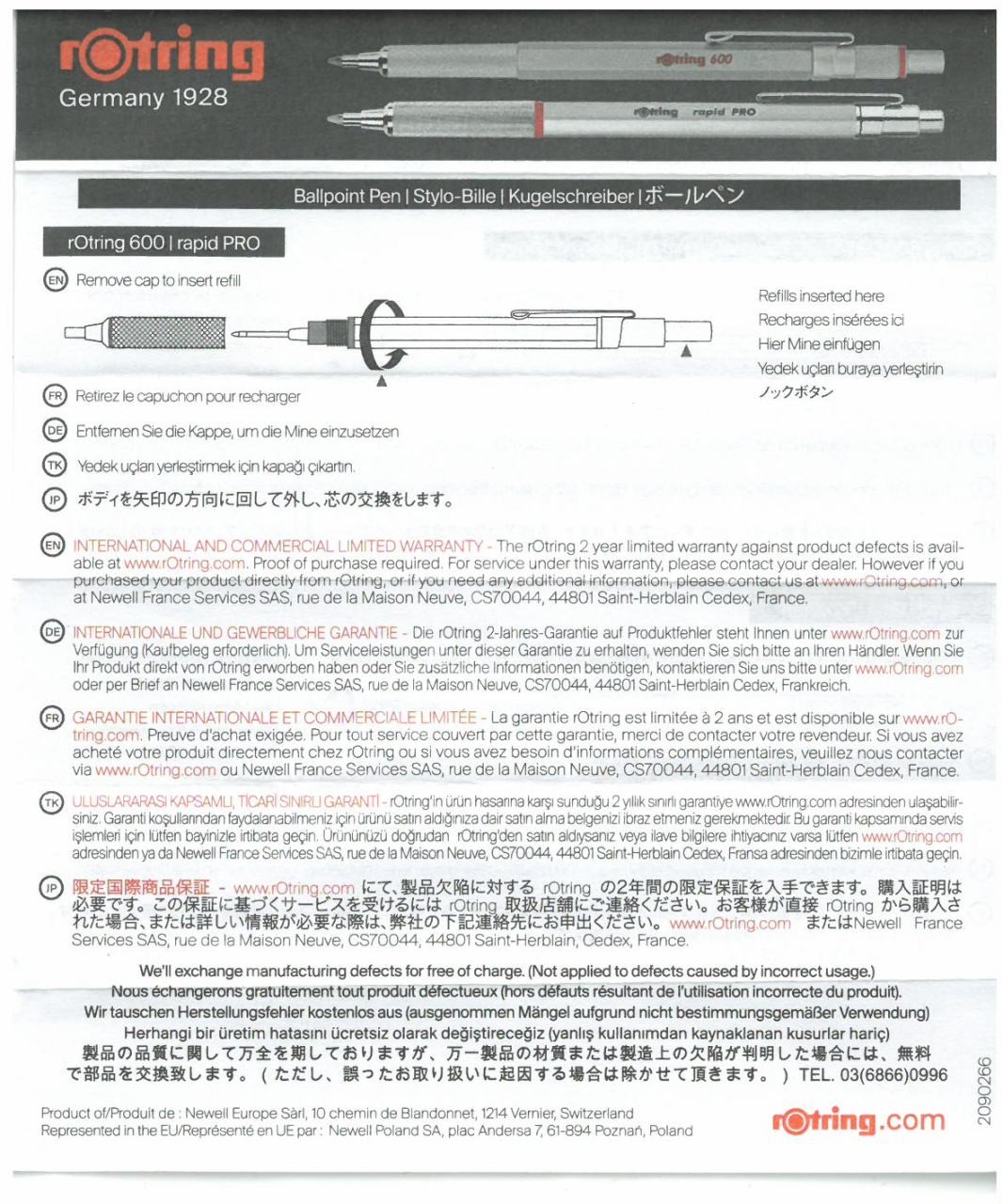 Rotring Limited Edition 600 Profesyonel Mekanizmalı Versatil Kalem 0,5mm Pembe Altın