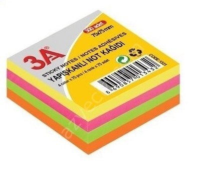 Kampanyalı Yapışkanlı Not Kağıdı Neon 4 Renk 75x75mm