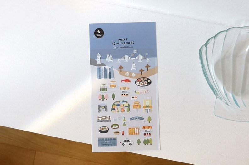  Kore Suatelier Design Sticker Çıkartma - 1151 travel in Busan