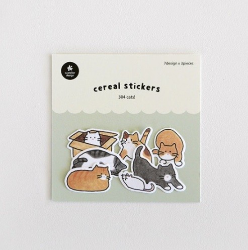 Kore Suatelier Cereal Stickers, Çıkartma – 304 cats