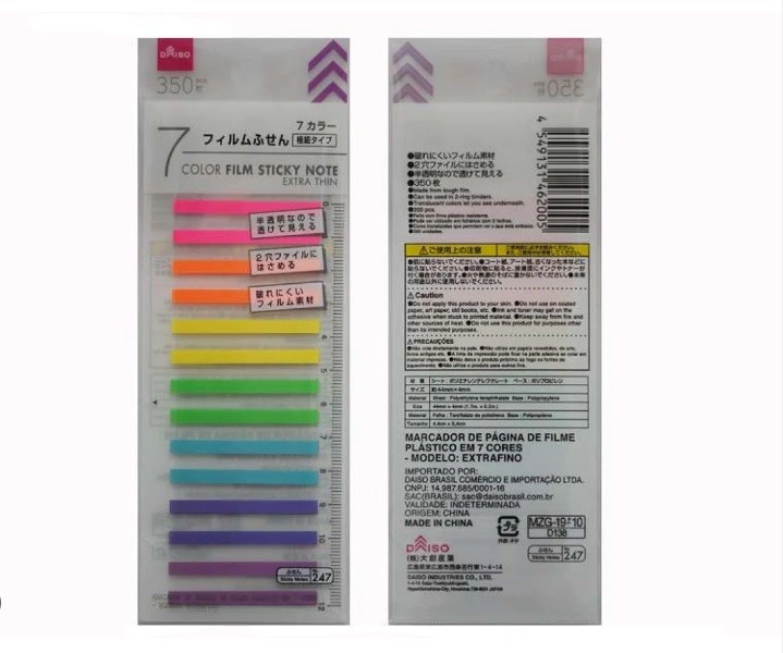 Yapışkanlı Not Tutturucu -  12 çeşit Neon Renk  * 25 Yaprak  4,4 cm * 0,4 cm