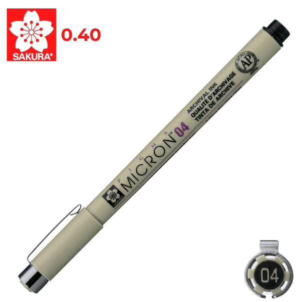 Sakura Pigma Micron Teknik Çizim Kalemi 04 0.4mm Siyah