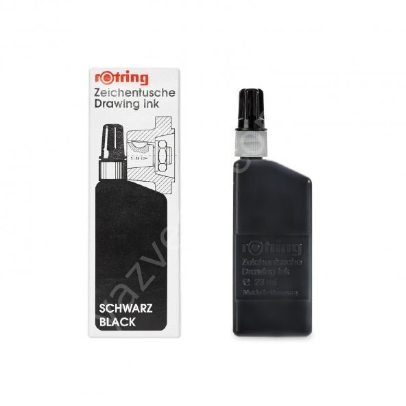 Rotring Orjinal Alman Hat Ve Kaligrafi Çizim, Rapido Mürekkebi 23 ml Siyah Renk (Beyaz Kutu)