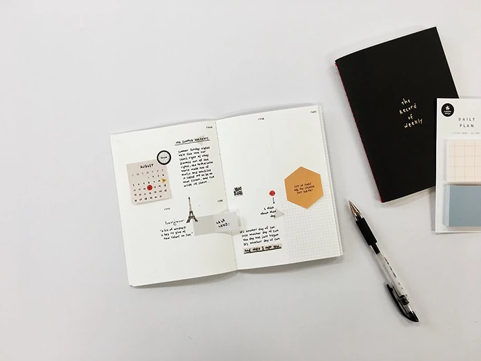 Kampanyalı Kore Suatelier Haftalık Planlayıcı - Siyah Kapak 64 Sayfa