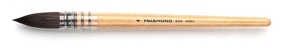 Hwahong 500 Profesyonel Kalite El Yapımı Sincap Suluboya Fırçası No:4