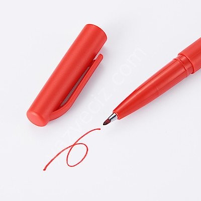 Muji Water Based Felt Pen Red,  1,0mm Keçe Uçlu İmza Kalemi  Kırmızı Renk