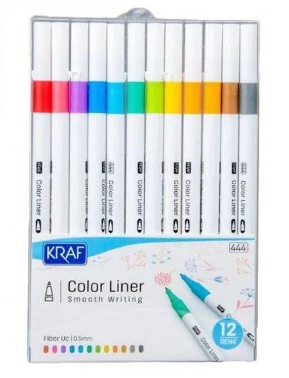 Kraf Color Linerr Kalem Seti 12 Renk