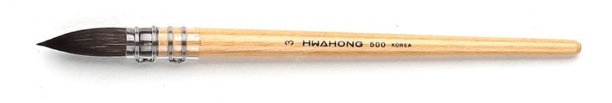 Hwahong 500 Profesyonel Kalite El Yapımı Sincap Suluboya Fırçası No:3