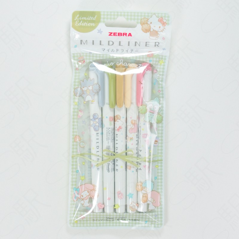 Sanrio Mildliner 5 Renkli Fosforlu Kalem Seti x Sanrio [WKT7-SR2-5C-NTC] - Sanrio Karakterleri