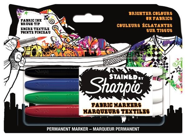 Sharpie Stained 4'lü Fırça Uçlu Tekstil Kalemi Seti