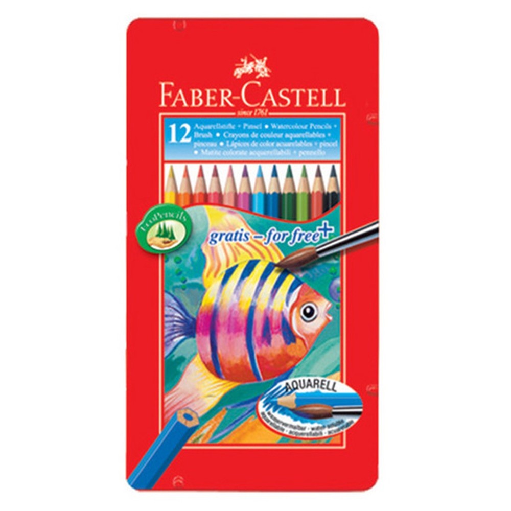 Faber Castell Kırmızı Kutu Watercolour Aquarell Kalem 12 Renk