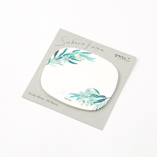 Midori Katanuki Fusen Sticky Notes Yapışkan not 20 yaprak -  yaprak deseni