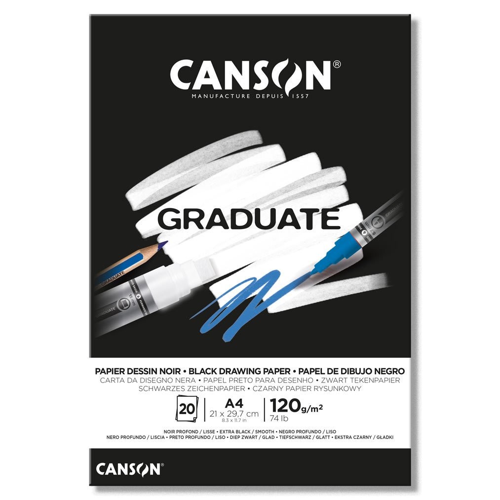 Canson Graduate 120 Gr  A4 Siyah Çizim Defteri