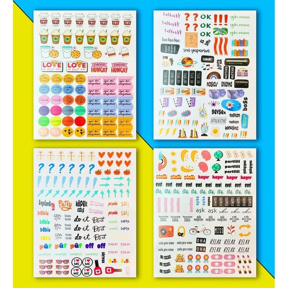My DIY Sticker Book 24 * 17 cm 16 Sayfa Özel Tasarım Rengarenk Sticker Kitabı