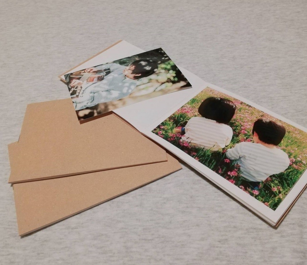 Muji Kraft Kapak Fotoğraf Albümü, 3 adet Bir Arada.  L boyut 1 katmanlı, 12 sayfalık depolama, 3 kitap seti