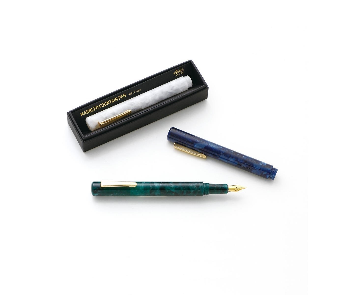 Attache Hightide Marbled Fountain Pen  - Dolma Kalem Mermer Beyaz