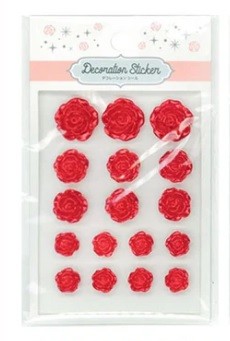 Japon Decoration Sticker Kabartmalı Obje Gül Çıkartma