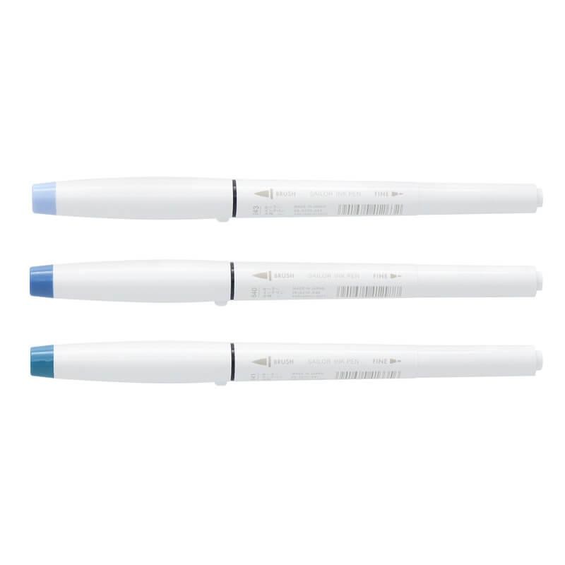 Sailor ink Pen DolmaKalem Mürekkepli Fırça Uçlu Kalem Seti 3'lü Sea Breeze
