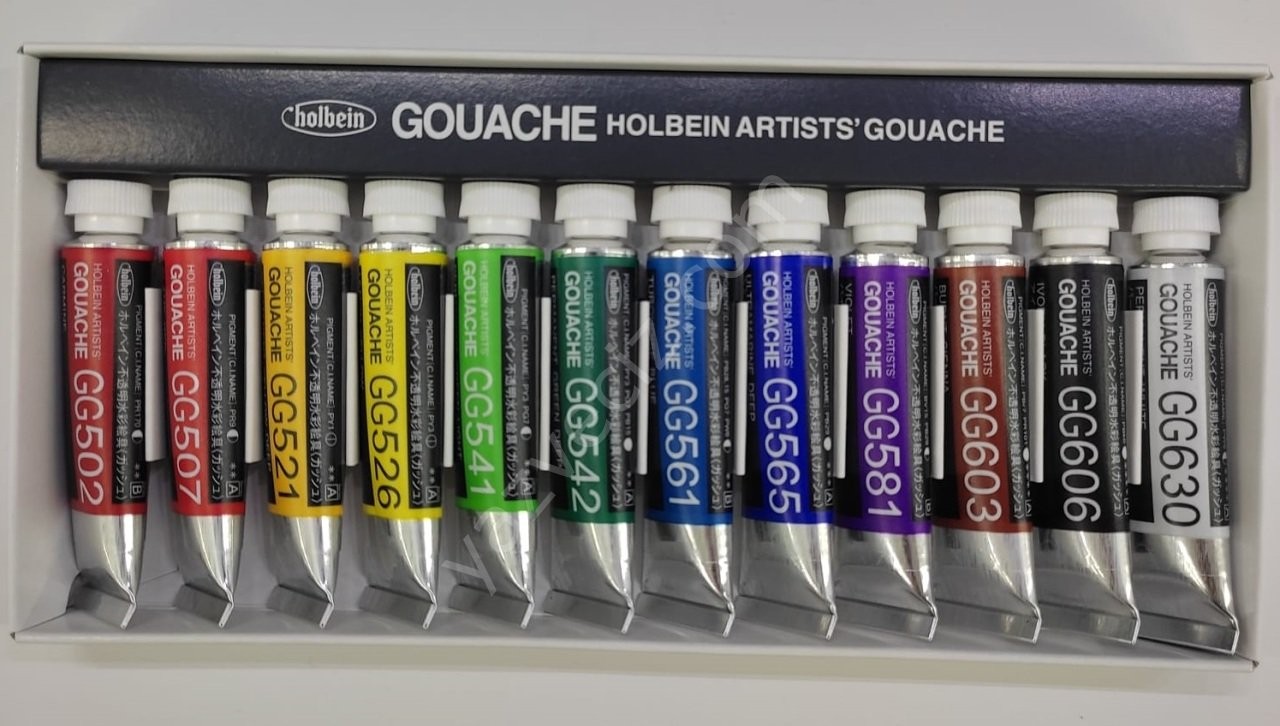 Holbein Profesyonel 12'li  5ml Artıst Guaj Boya Seti