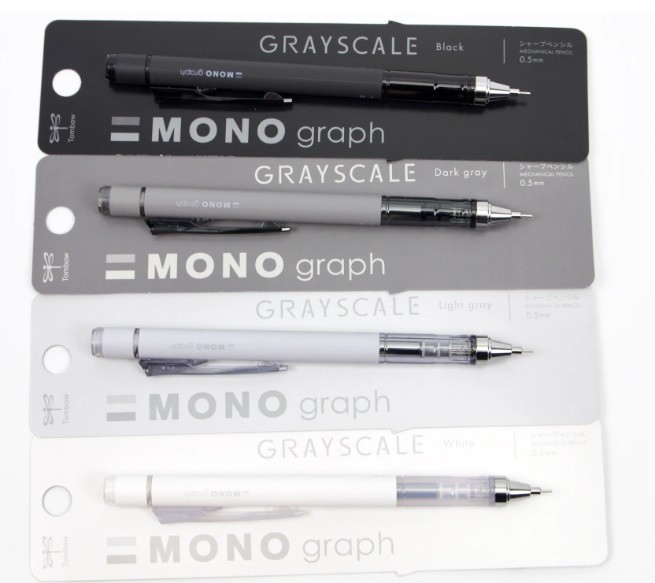 Tombow Pencil MONO Graph Mekanik Kurşun Kalem 0.5mm GRYSCALE Serisi Beyaz