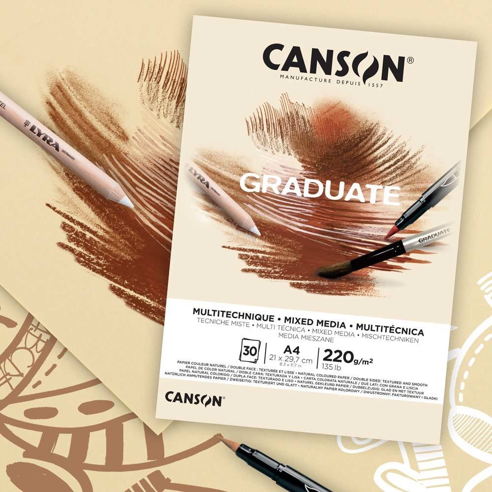 Canson Graduate 220 gr. A4 Mix Medıa Çizim Defteri