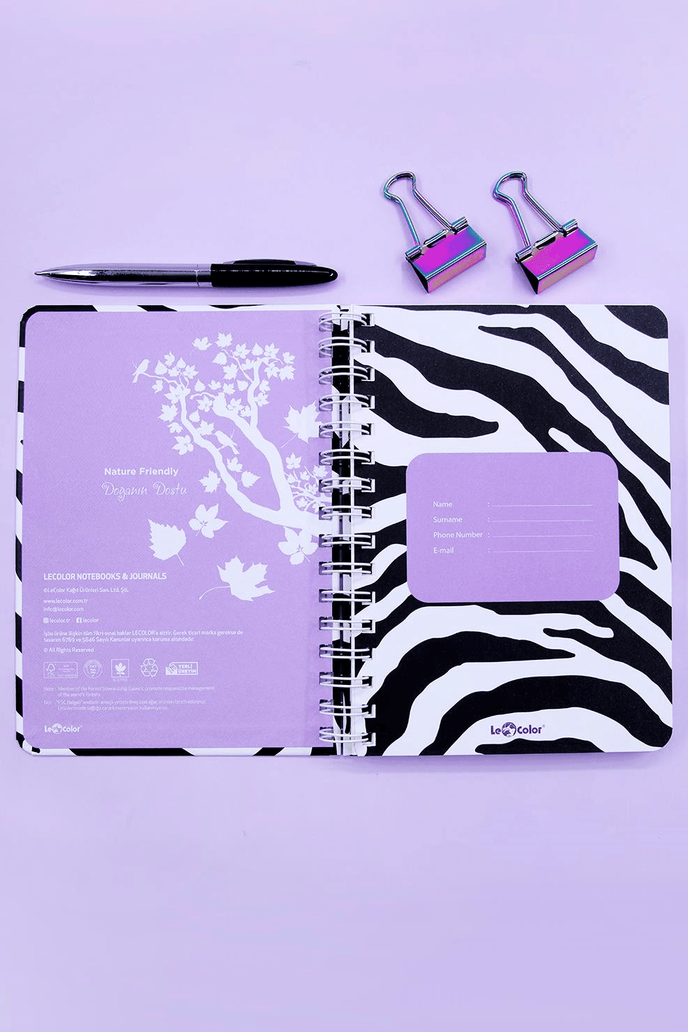 "Le color Tarihsiz Çizgili Defter Zebra A5 "