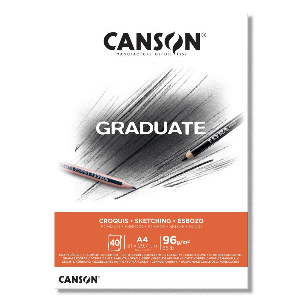 Canson Graduate Kroki Mezun 96 Gr  A4  Çizim Defteri