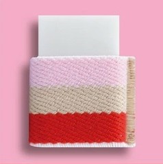 Seed Japon Kumaş Kılıflı Silgi - pembe çizgili