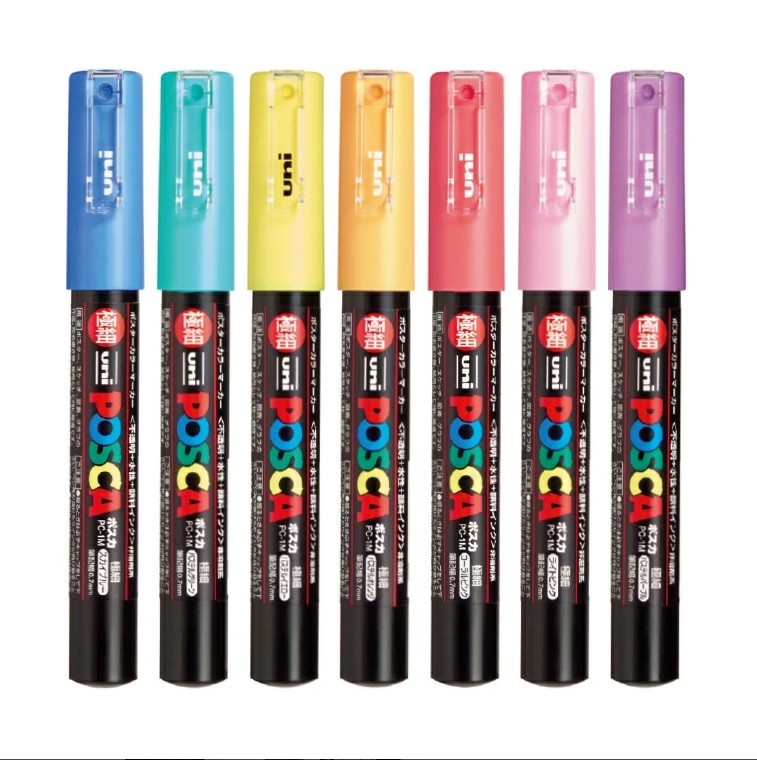  Uni Posca Akrilik Kalem Ekstra İnce 0.7 uç 7'li Renk Seti PC-1M7C