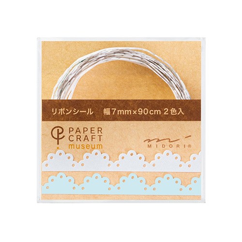 Midori Kurdele Çıkartma Sticker - Dantel Desen - Mavi Beyaz