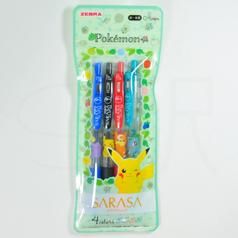 Kampanyalı Zebra Sarasa Clip 4 Color 0.5 mm Pokemon Kalem Seti