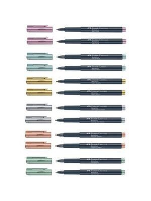 faber castell metalik 12 renk marker kalem seti