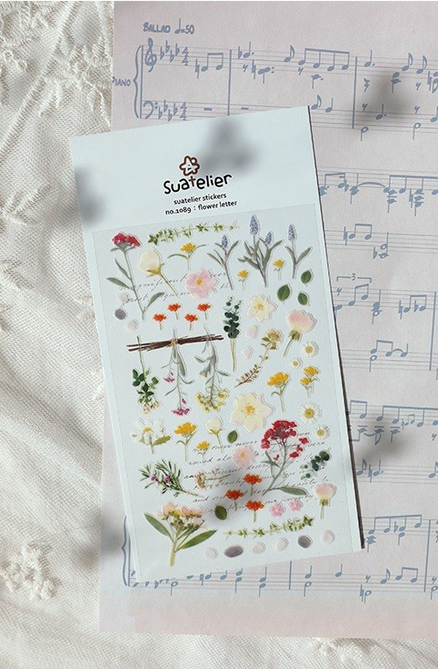 Kore Suatelier FLOWER LETTER Sticker Çıkartma