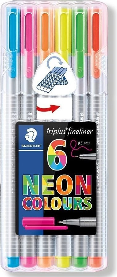 staedtler fineliner neon renkleri 6'lı kalem seti