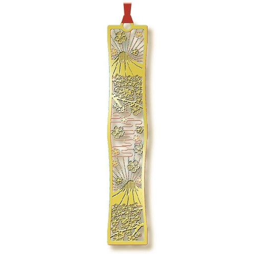 Bookmark Japon Fuji Dağı Desen Gold Kitap Ayracı